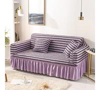 Elastic Sofa Cover with Ruffle Skirt Soft Spx Fabric 3D Bubble Design Stretchable or for Kids Fits 3Seater Sofas