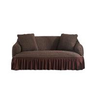 Elastic Sofa Cover with Ruffles Soft Polyester & Spandex Blend PetProof WeatherResistant Perfect for Armchair Sofas (Dark Brown Large)
