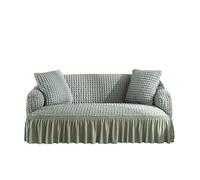 Elastic Sofa Cover with Ruffles UltraSoft Polyester & Spandex Blend PetProof Ideal for All Climates Perfect for Armchair Sofas (Light Green L)