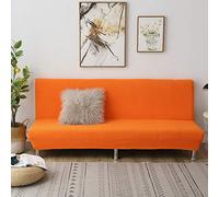 Elastic Sofa Cover without Arms Stretchable Couch Cover for Click Clack Sofa Bed 2 Seater Orange Furniture Protector Durable Easy to Clean