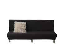 Elastic Sofa Cover Without Arms Stretchable Couch Slipcover for Click Clack Sofa Bed Black Fits 2 Seater Furniture Protector Easy to Clean Modern Design
