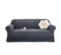 Elastic Sofa Covers with Skirt Super Soft Universal Slipcovers for 1/2/3/4 Seater Sofas Adjustable AntiSlip Fitted Couch Protector Full Coverage (Size: 4 Seater 235300cm Color: A)