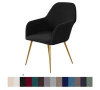 Elastic Spandex Chair Covers for Dining Room Office & Kitchen - Velvet Armchair Slipcovers 6-Pack Black Stretchable &Fits Swivel & High-Back Chairs