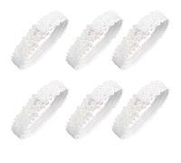 Elastic Sparkly Headband 6PCS,Sequin Headbands For Women,White Glitter Sport Headband,Non-Slip Bling Sport Head Band,Glitter Headbands