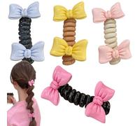 Elastic Spir Al Hair Ties, 4 Piece Coil Hair Ties, Colorful Telephone Cord Scrunchies, 8cm, No-Damage, Tangle-Fr-ee, Comfortable All-Day Hold Perfect for Daily Wear, Kids and Adults