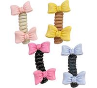 Elastic Spir Al Hair Ties, Hair Coils, Dance-Ready Ponytail Holders, Durabl-e Spir-al Phone Cord Design, Cute & Stylish Colors, 8cm, For Kids Teen Daily Commuting Travel Workout Dance