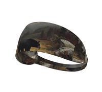 Elastic Sports Headband DLXW Black Bear in The Valley Picture Soft and Comfortable Moisture-Wicking Suitable for Yoga and Running