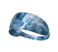 Elastic Sports Headband DLXW Blue Crevasses in The Glacier Picture Soft and Comfortable Moisture-Wicking Suitable for Yoga and Running