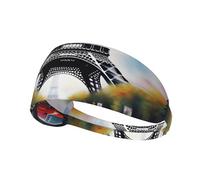 Elastic Sports Headband DLXW Eiffel Tower Paris Painting Picture Soft and Comfortable Moisture-Wicking Suitable for Yoga and Running
