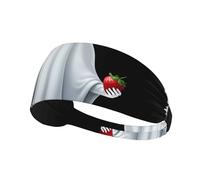 Elastic Sports Headband DLXW Ghost Holding A Strawberry Picture Soft and Comfortable Moisture-Wicking Suitable for Yoga and Running