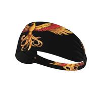 Elastic Sports Headband DLXW Golden Fire Phoenix Picture Soft and Comfortable Moisture-Wicking Suitable for Yoga and Running