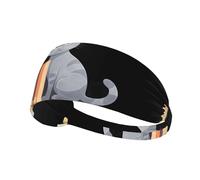 Elastic Sports Headband DLXW Gray Cat On The Bookshelf Picture Soft and Comfortable Moisture-Wicking Suitable for Yoga and Running