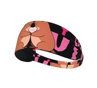 Elastic Sports Headband DLXW I Love You Pink Capybara Picture Soft and Comfortable Moisture-Wicking Suitable for Yoga and Running