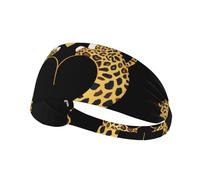 Elastic Sports Headband DLXW I Love You Surrounded by Leopard Print Picture Soft and Comfortable Moisture-Wicking Suitable for Yoga and Running