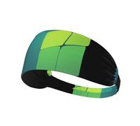 Elastic Sports Headband DLXW Irregular Color Four-Square Picture Soft and Comfortable Moisture-Wicking Suitable for Yoga and Running