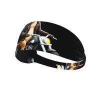Elastic Sports Headband DLXW Kangaroo Riding a Motorcycle Picture Soft and Comfortable Moisture-Wicking Suitable for Yoga and Running