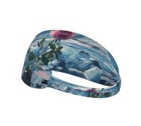 Elastic Sports Headband DLXW Roses in The Glacier Picture Soft and Comfortable Moisture-Wicking Suitable for Yoga and Running
