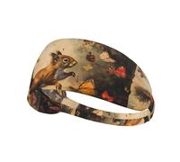 Elastic Sports Headband DLXW Squirrel Chasing Butterflies Picture Soft and Comfortable Moisture-Wicking Suitable for Yoga and Running