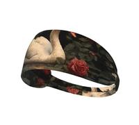 Elastic Sports Headband DLXW The Swan and The Rose Picture Soft and Comfortable Moisture-Wicking Suitable for Yoga and Running