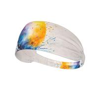 Elastic Sports Headband DLXW Watercolor Splash Egg Picture Soft and Comfortable Moisture-Wicking Suitable for Yoga and Running