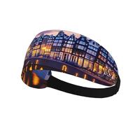 Elastic Sports Headband Hairband AEKGOHP Amsterdam Night View Prints Quick Drying, Moisture Wicking