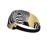 Elastic Sports Headband Hairband AEKGOHP Black and white zebra Prints Quick Drying, Moisture Wicking