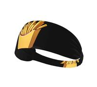 Elastic Sports Headband Hairband AEKGOHP Delicious French fries Prints Quick Drying, Moisture Wicking