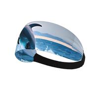 Elastic Sports Headband Hairband AEKGOHP Jumping up dolphins Prints Quick Drying, Moisture Wicking