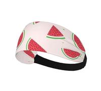 Elastic Sports Headband Hairband AEKGOHP Pink watermelon Prints Quick Drying, Moisture Wicking