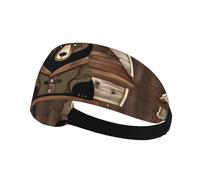 Elastic Sports Headband Hairband AEKGOHP Rustic Lodge Bear Prints Quick Drying, Moisture Wicking