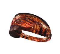 Elastic Sports Headband Hairband AEKGOHP steak Prints Quick Drying, Moisture Wicking