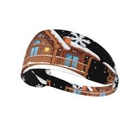 Elastic Sports Headband Hairband AEKGOHP White snowflakes are falling on the eaves Prints Quick Drying, Moisture Wicking
