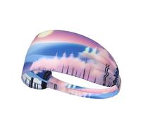 Elastic Sports Headband Hairband AEKGOHP Winter Solstice Landscape Prints Quick Drying, Moisture Wicking