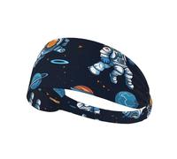 Elastic Sports Headband Hairband BROLEO astronaut space basketball Printing Quick Drying, Moisture Wicking