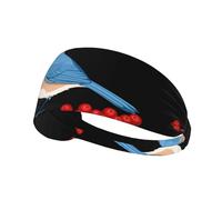 Elastic Sports Headband Hairband BROLEO Blue bird eating cranberries Prints Soft, Breathable, Quick-Dry