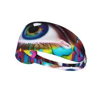 Elastic Sports Headband Hairband BROLEO Colorful tears Prints Soft, Breathable, Quick-Dry