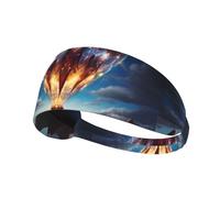 Elastic Sports Headband Hairband BROLEO Diamonds on hot air balloons Printing Quick Drying, Moisture Wicking