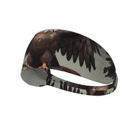 Elastic Sports Headband Hairband BROLEO Eagle Guarding the Sword Printing Quick Drying, Moisture Wicking