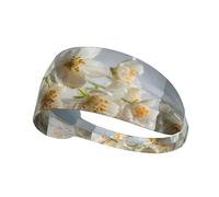 Elastic Sports Headband Hairband BROLEO Frozen Jasmine Printing Quick Drying, Moisture Wicking
