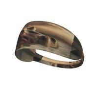 Elastic Sports Headband Hairband BROLEO Hippopotamus observing the shore Prints Soft, Breathable, Quick-Dry
