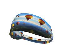 Elastic Sports Headband Hairband BROLEO Hot Air Balloon In The Sky Printing Quick Drying, Moisture Wicking