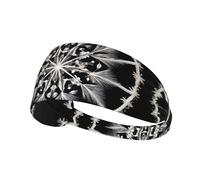 Elastic Sports Headband Hairband BROLEO Ice crystal snowflake halo Printing Quick Drying, Moisture Wicking