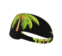 Elastic Sports Headband Hairband BROLEO Island Coconut Tree Printing Quick Drying, Moisture Wicking