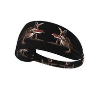 Elastic Sports Headband Hairband BROLEO Kangaroo reading a book Printing Quick Drying, Moisture Wicking