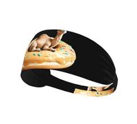 Elastic Sports Headband Hairband BROLEO Little camel on a donut Prints Soft, Breathable, Quick-Dry