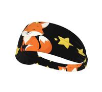 Elastic Sports Headband Hairband BROLEO Little fox counting stars Printing Quick Drying, Moisture Wicking