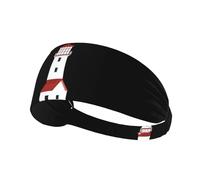 Elastic Sports Headband Hairband BROLEO Little house under the lighthouse Printing Quick Drying, Moisture Wicking