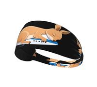 Elastic Sports Headband Hairband BROLEO Little kangaroo sleeping on the plane Printing Quick Drying, Moisture Wicking