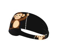 Elastic Sports Headband Hairband BROLEO Little monkey on the swing Printing Quick Drying, Moisture Wicking