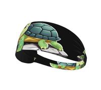 Elastic Sports Headband Hairband BROLEO Little turtle on the stone Prints Soft, Breathable, Quick-Dry